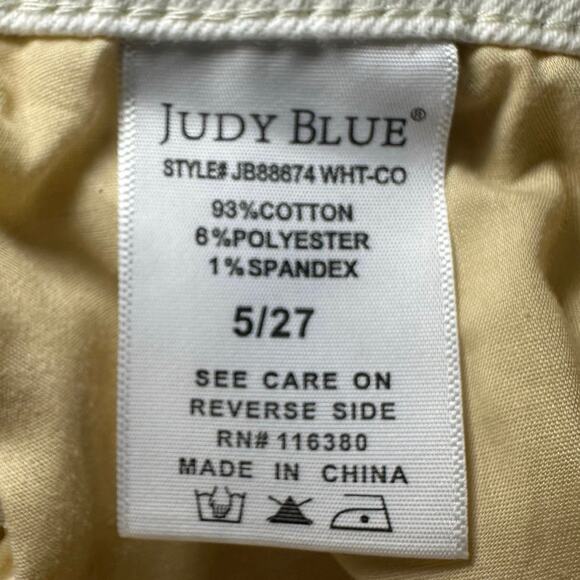 Judy Blue Wide Leg Crop Jeans Women Size 27 White Denim Button Fly Stretch 27x23 - Picture 11 of 13